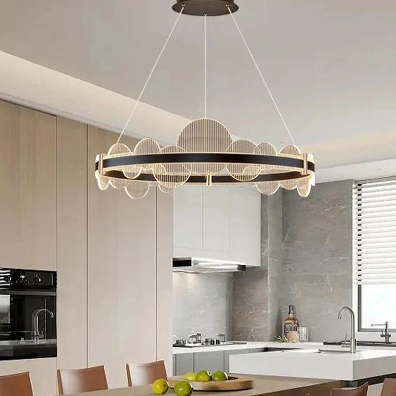 lustre acrylique avec télécommande et intensité réglable pour divers espaces - vue 3 sur 11