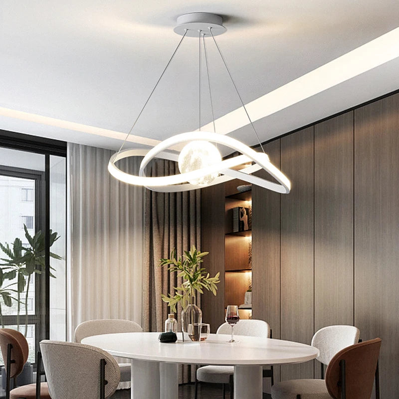 suspension led moderne style art noir pour intérieur - vue 4 sur 12