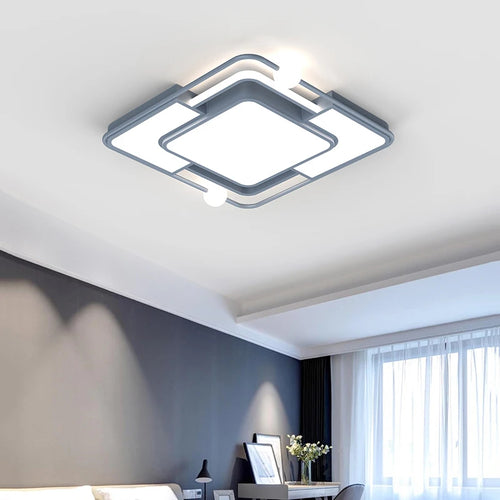 plafonnier led encastré carré moderne simple créatif - vue 4 sur 12