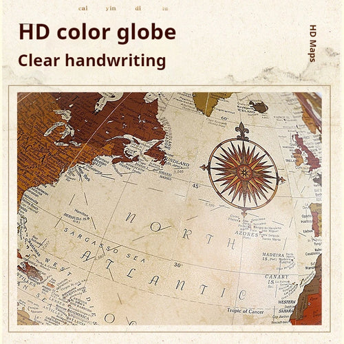 globe terrestre rétro éducatif pour géographie et décoration - vue 3 sur 7