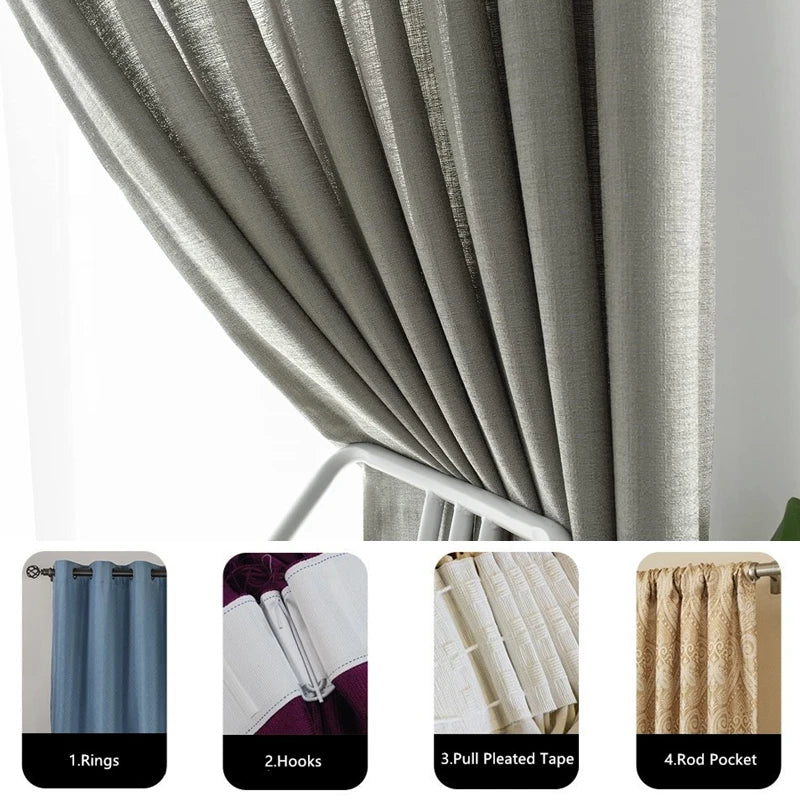 Voilage tulle imitation lin sur mesure style moderne - vue 5 sur 7
