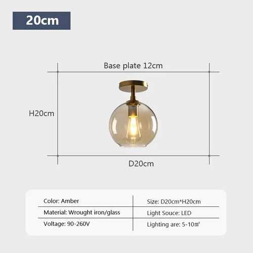 Plafonnier LED en verre au design minimaliste moderne - vue 11 sur 11