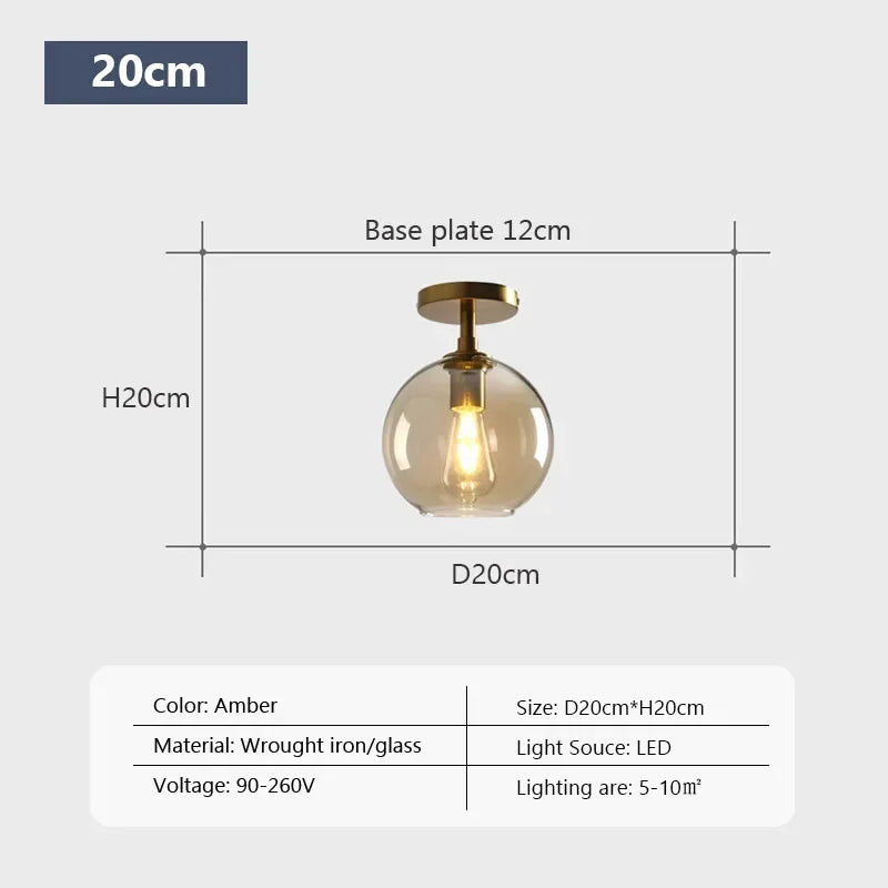 Plafonnier LED en verre au design minimaliste moderne - vue 10 sur 11