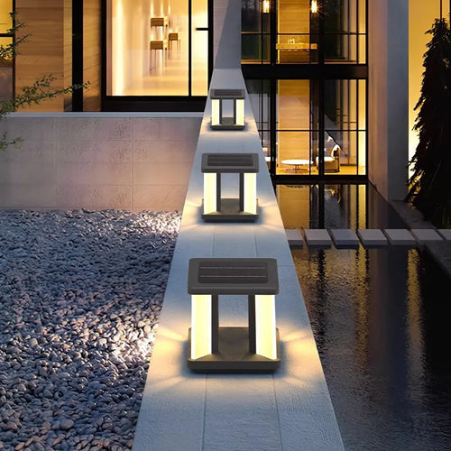 lampe de jardin solaire carrée pour extérieur décoratif - vue 3 sur 8