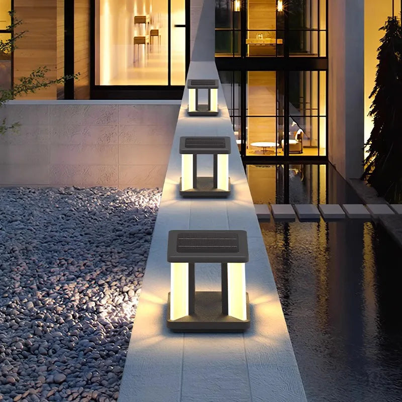lampe de jardin solaire carrée pour extérieur décoratif - vue 3 sur 8