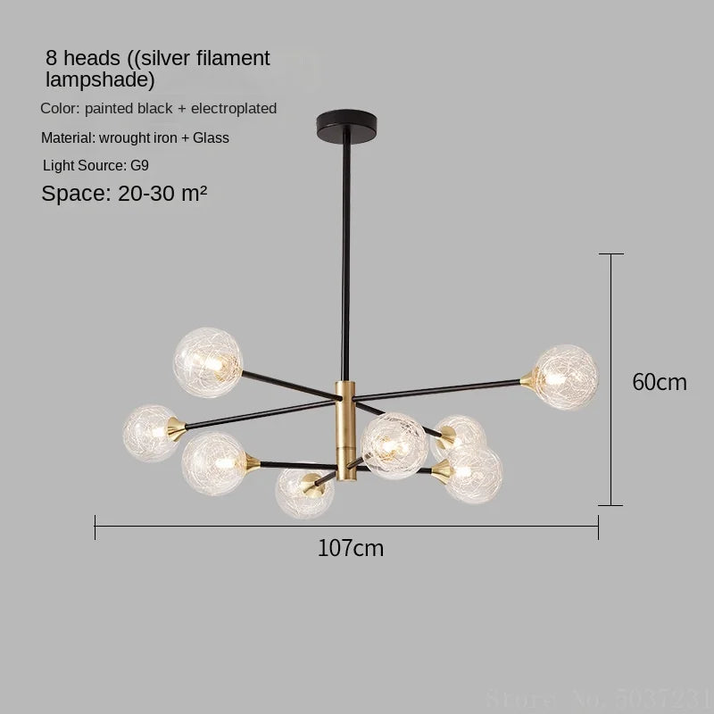 lustre moderne en forme de haricot avec éclairage led suspendu - vue 14 sur 16
