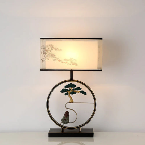 lampe de table style chinoiserie rétro pour salon de thé - vue 4 sur 7
