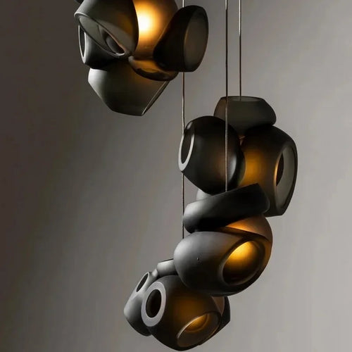 plafonnier moderne à bulles de verre design élégant lumineux - vue 4 sur 6