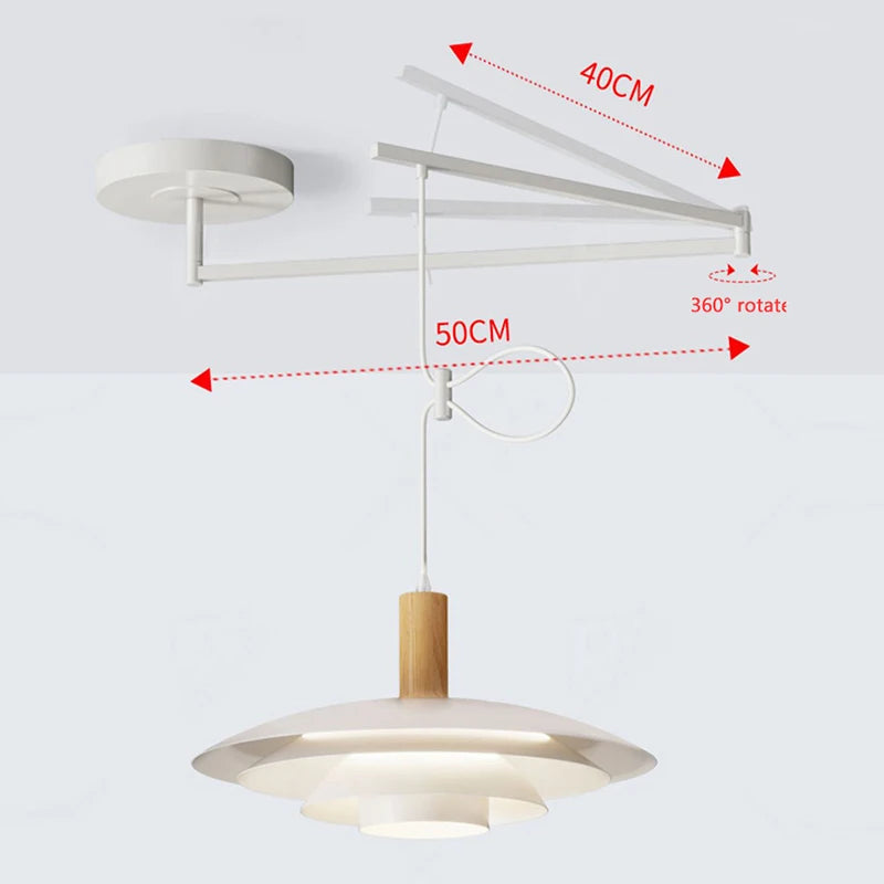Suspension à culbuteur Table à manger Suspension bras oscillant plafonniers suspendus cuisine île barre E27 Illuminaire - vue 6 sur 9