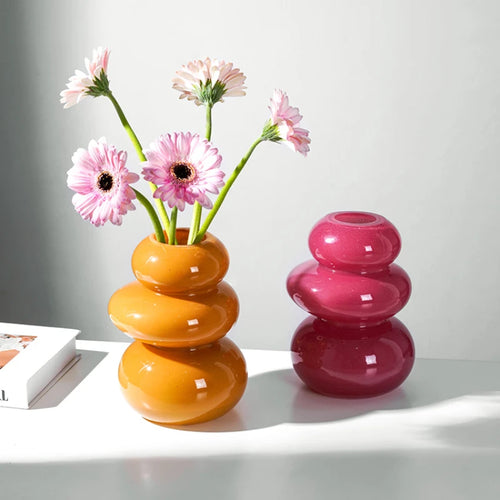 vase médiéval pour arrangement floral en verre élégant - vue 3 sur 8