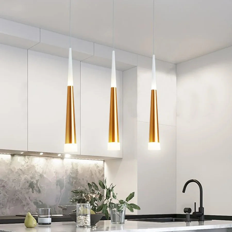 Thrisdar 7W cône Long Tube suspension LED lumière chambre chevet lampes suspendues boutique Bar café salle à manger cuisine suspension - vue 4 sur 11