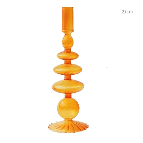 bougeoirs coniques en verre pour décoration de table de mariage - vue 29 sur 32