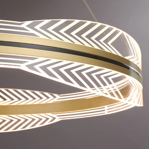 lustre moderne suspendu en or design nordique éclairage intérieur - vue 5 sur 12