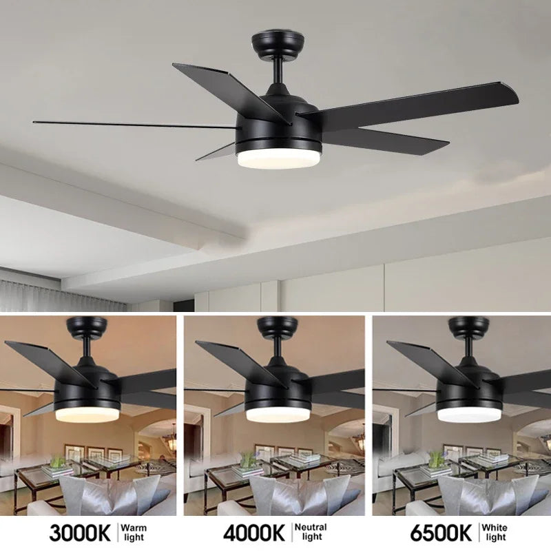 3 Blade Silent Motor 52 Inch High Wind Ceiling Light With Suitable For LED Ceiling Fan Remote Control In Living Room And Dining - vue 3 sur 6