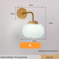 applique murale nordique en bois avec cordon interrupteur design coton