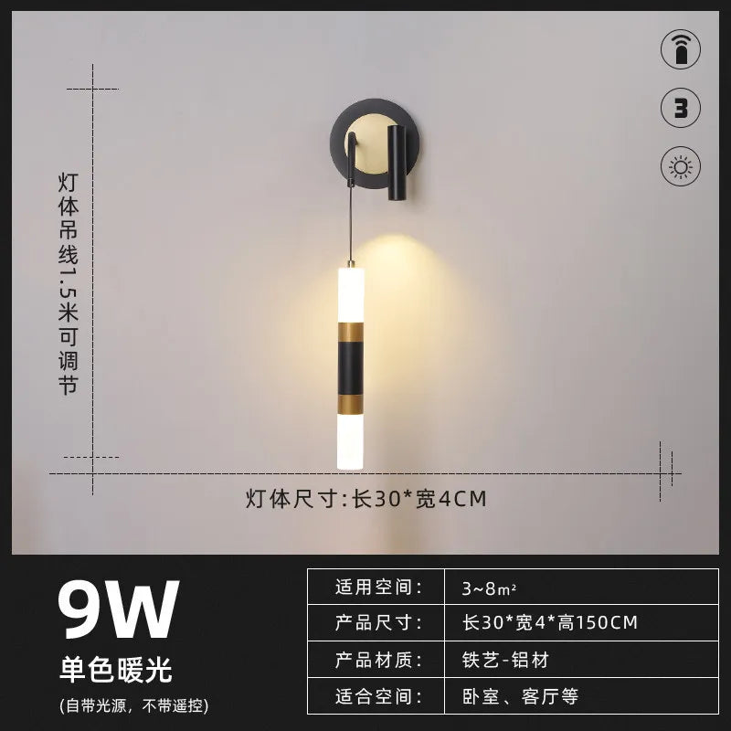 lampe de chevet design nordique moderne avec éclairage led - vue 9 sur 14