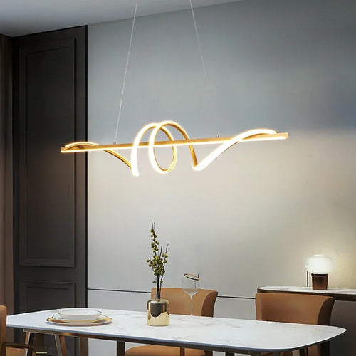 suspension moderne avec lumières led réglables design élégant décor intérieur - vue 5 sur 14