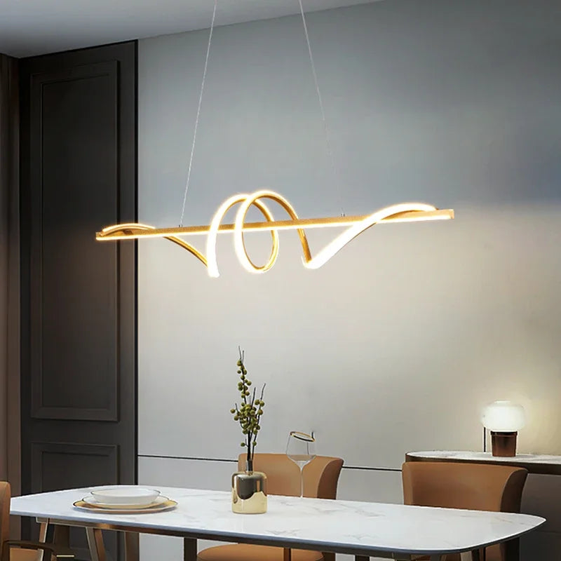 suspension moderne avec lumières led réglables design élégant décor intérieur - vue 4 sur 14