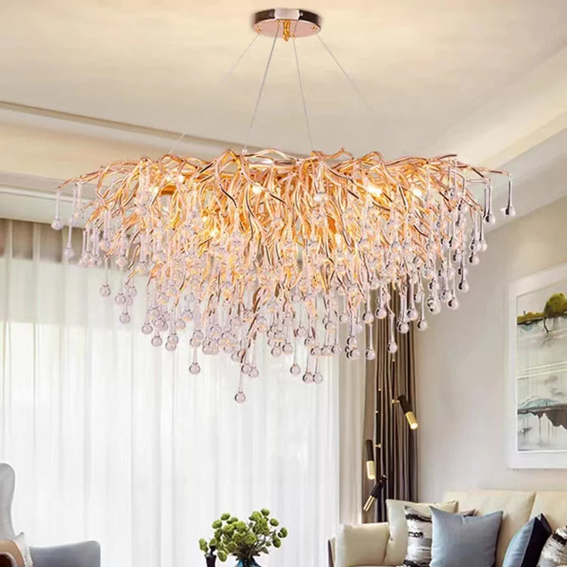 lustre en cristal pour éclairage créatif et décoration élégante - vue 4 sur 8