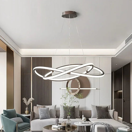 lustre moderne à leds pour décoration intérieure maison - vue 6 sur 12
