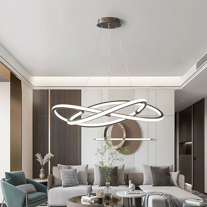 lustre moderne à leds pour décoration intérieure maison - vue 6 sur 12