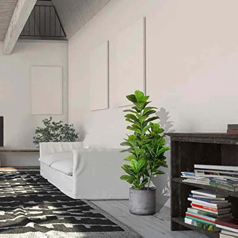 arbre tropical artificiel avec grandes branches et feuilles en plastique - vue 4 sur 12