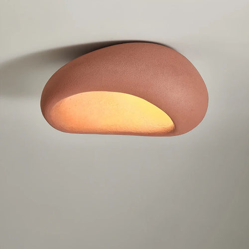 Nordic minimalist Wabi Sabi E27 Led Ceiling Light Modern Japanese Cream style bedroom ceiling light gloss decorative luminaire - vue 3 sur 12