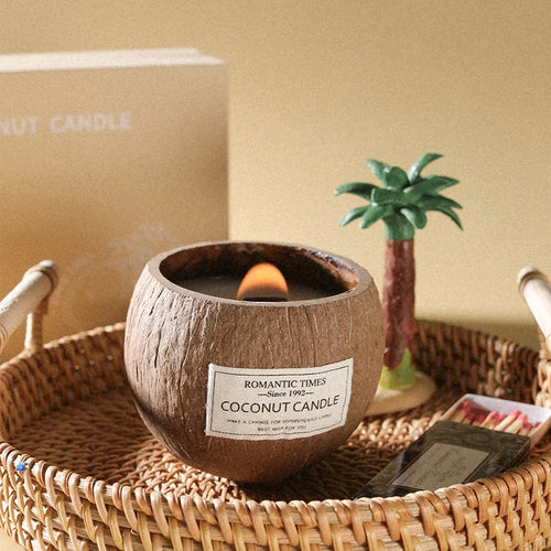 coffret cadeau bougie parfumée noix de coco souvenir de noël - vue 4 sur 20
