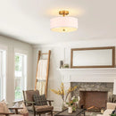 lustre plafonnier style américain en tissu simple circulaire