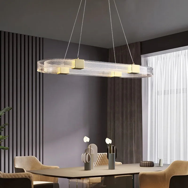 suspension à led en forme d'anneau pour loft et restaurant - vue 3 sur 10