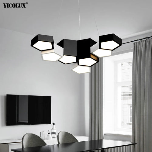 Plafonnier Gradation à distance Noir Blanc Moderne LED Lumières Salon Salle À Manger Chambre Hall Bar Lampes Éclairage Intérieur - vue 4 sur 20