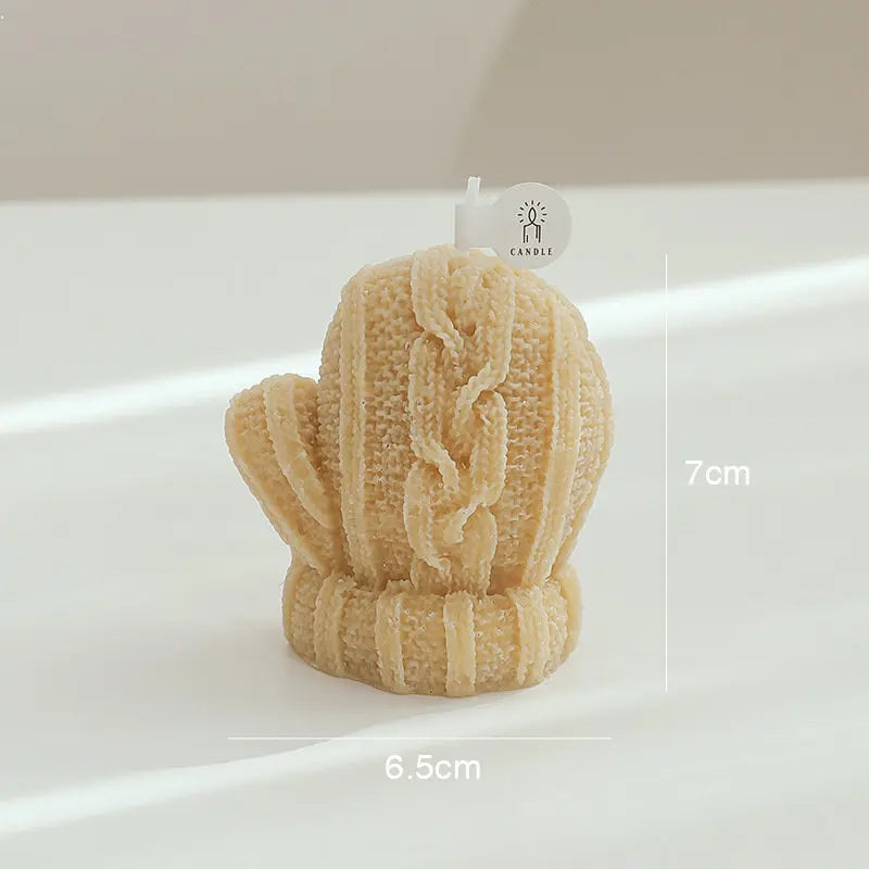 bougie parfumée mignonne en forme de gants faits main décoration de fête - vue 4 sur 10