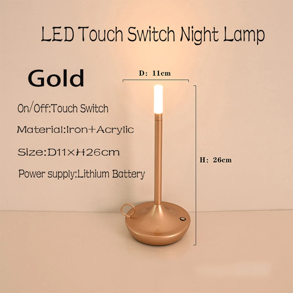 LED bougie lampe de Table de camping-car Rechargeable veilleuse tactile pour la décoration de la maison dîner atmosphère créative lampe de bureau - vue 10 sur 11