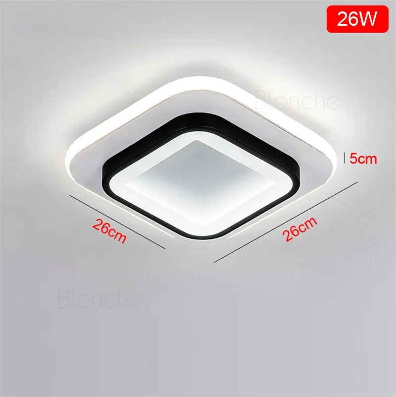 plafonnier moderne à leds design rond ou carré pour décoration intérieure - vue 8 sur 9