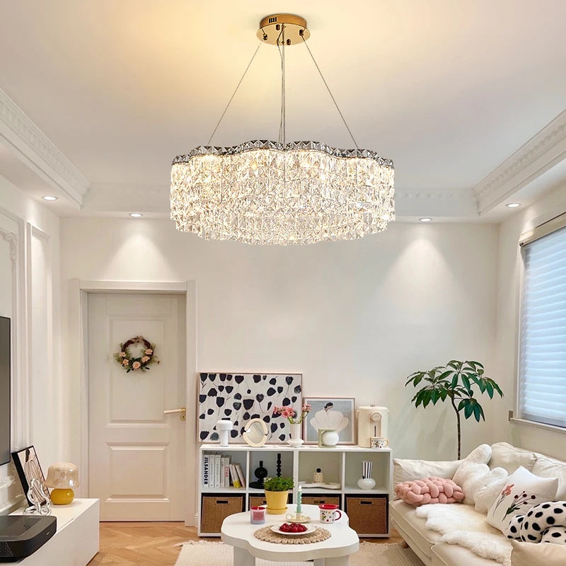 lustre moderne en cristal pour un éclairage élégant intérieur - vue 4 sur 10