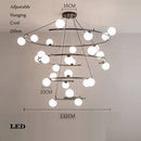 lustre créatif en fer et verre pour décoration élégante