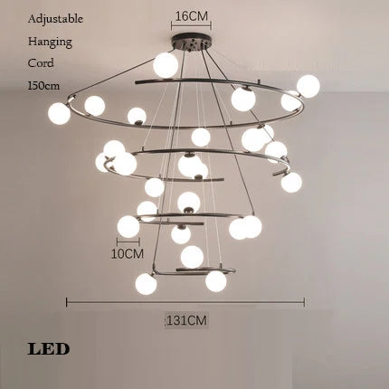 lustre créatif en fer et verre pour décoration élégante - vue 12 sur 16