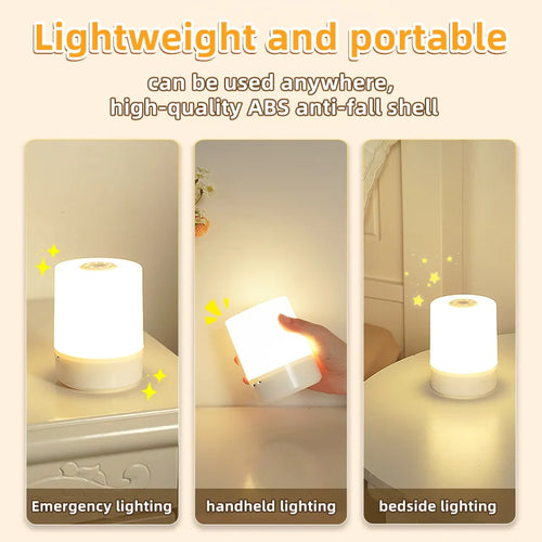 lampe de table usb rechargeable avec veilleuse trois couleurs - vue 3 sur 7