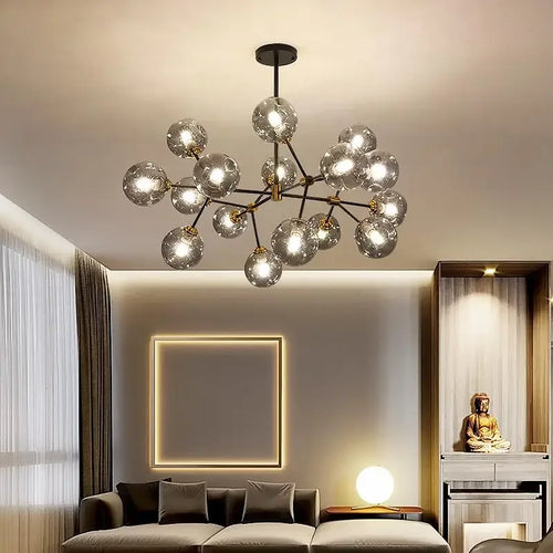lustre suspendu design en verre pour décoration intérieure - vue 2 sur 9