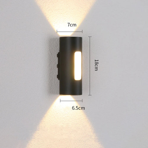 12W Outdoor LED Wall Lamp IP65 Waterproof Simple Up and Down Lighting Porch Garden Lights Home Sconce Decorative COB Spotlight - vue 7 sur 7