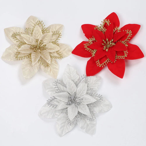 décorations de noël fleurs artificielles pour la maison 2025 - vue 6 sur 9