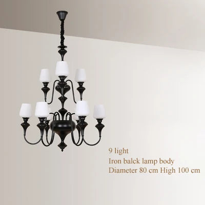 lustre à led en cuivre noir pour décoration d'hôtel élégant - vue 15 sur 22