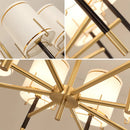 Lustre design luxe Cuivre avec abat-jour style américain