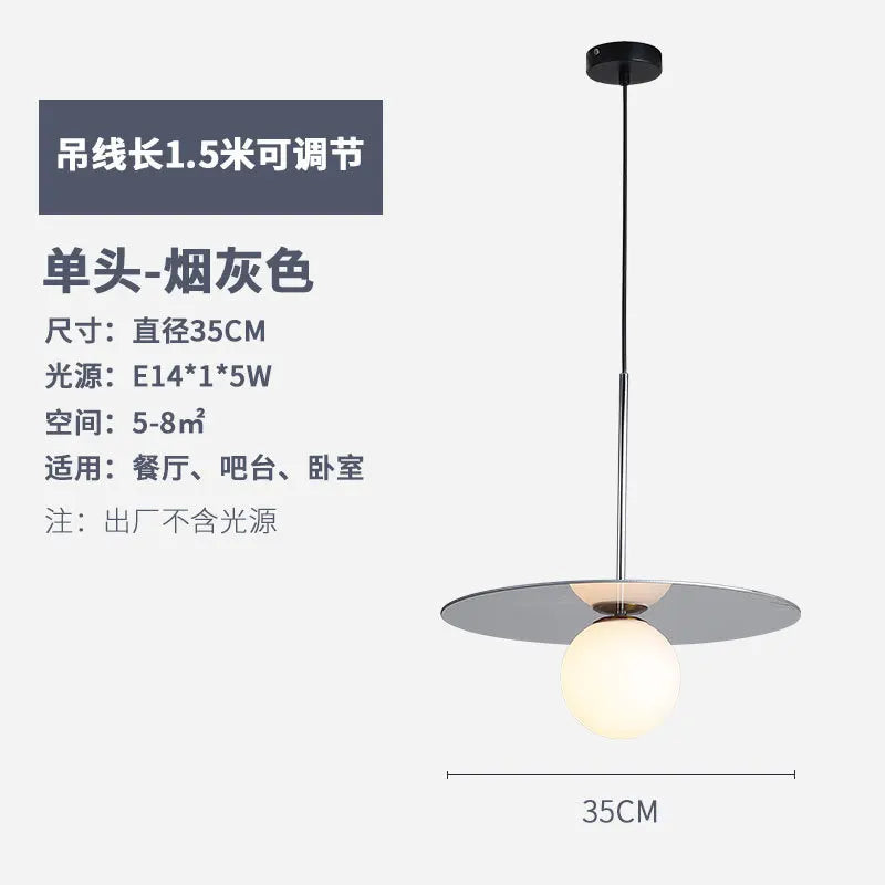 suspension modernes en verre led pour bar restaurant nordique - vue 10 sur 11