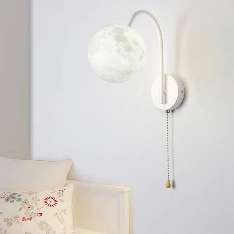applique murale nordique en bois avec cordon interrupteur design coton - vue 3 sur 14