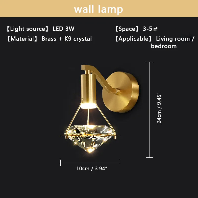 applique murale cuivre luxe minimaliste chambre lampe chevet 5w chaud - vue 7 sur 8