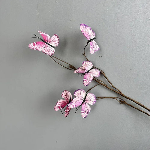 branche de papillon artificielle avec fausses fleurs décoratives pour jardin - vue 11 sur 13