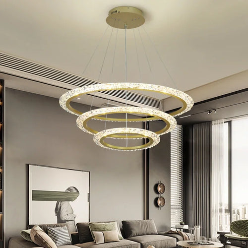 plafonnier led suspendu design moderne et luxueux - vue 7 sur 7