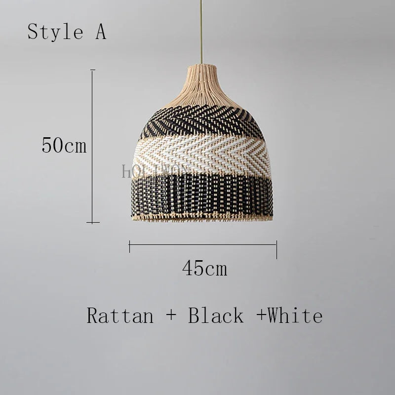 suspension en rotin vintage pour décoration intérieure élégante