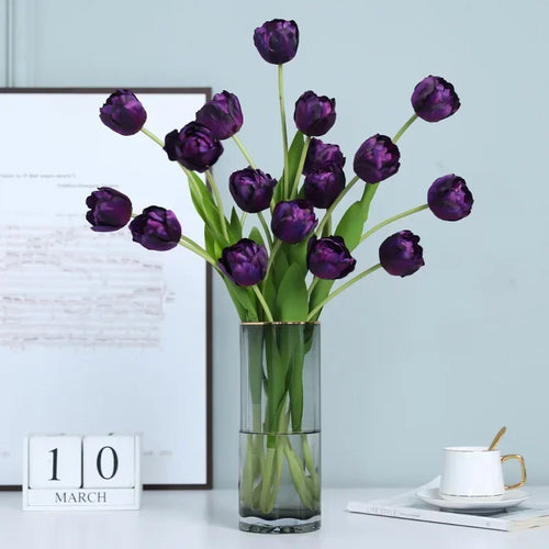 fleurs artificielles tulipes en soie décoratives pour toutes occasions - vue 5 sur 13